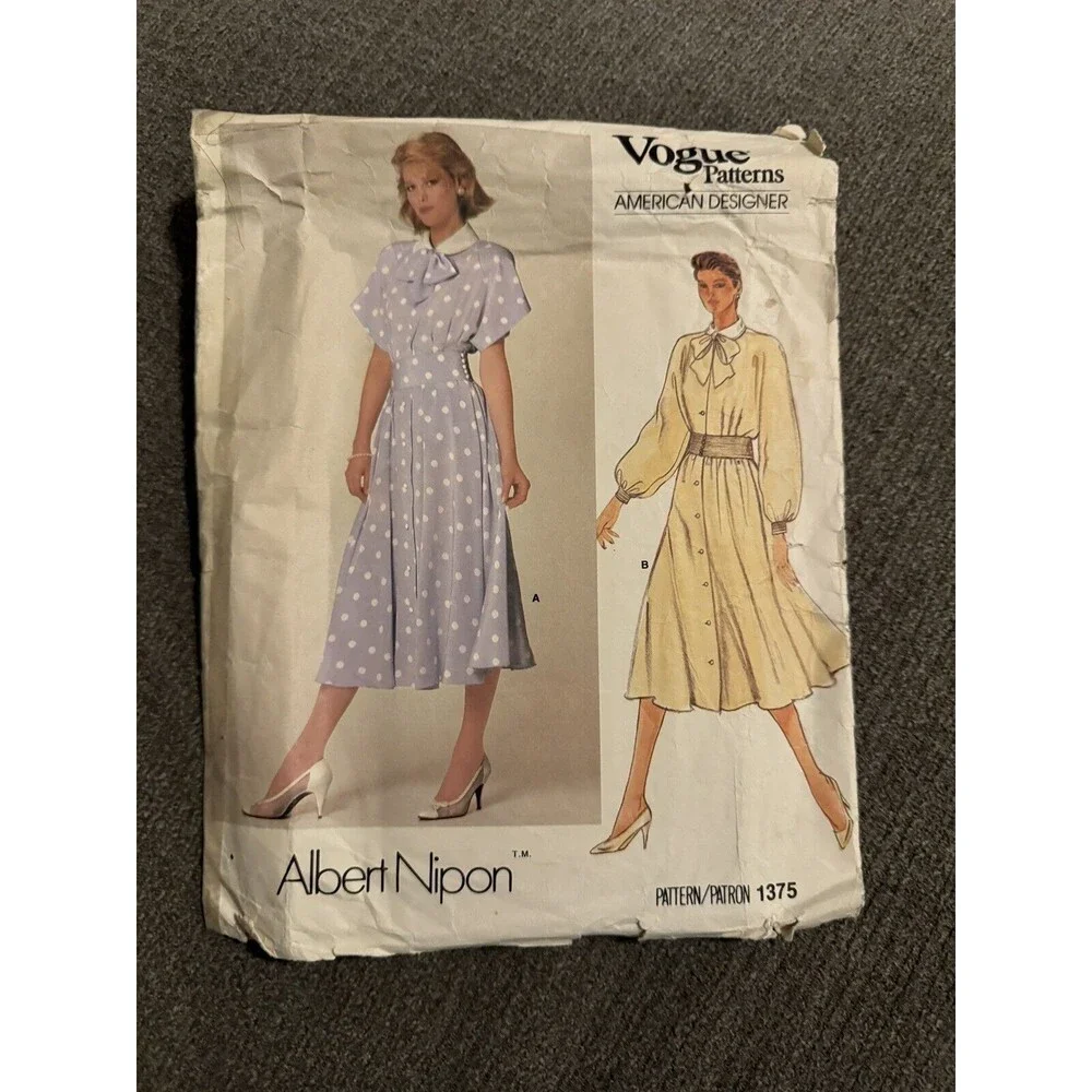 Vogue 1375 Albert Nipon Sewing Pattern Crafts Size 10 Dress